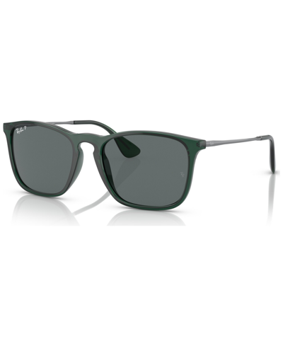 Ray Ban Men's Polarized Sunglasses, Rb4187 In Transparent Green