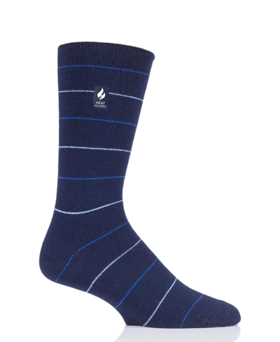 Heat Holders Men's Ultra Lite Corbin Fine Stripe Crew Sock In Navy