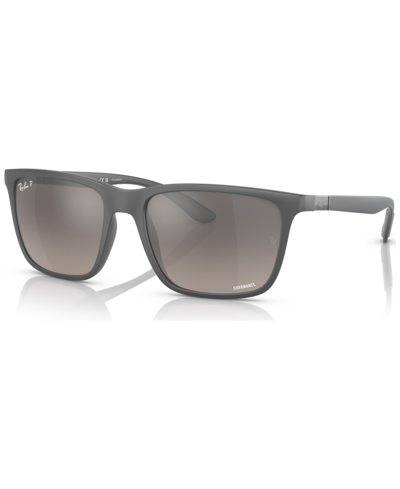 Ray Ban Men's Polarized Sunglasses, Rb4385 In Matte Gray