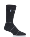 Heat Holders Men's Ultra Lite Corbin Fine Stripe Crew Sock In Black