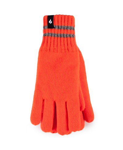 Heat Holders Men's Worxx Richard Flat Knit Gloves In Orange