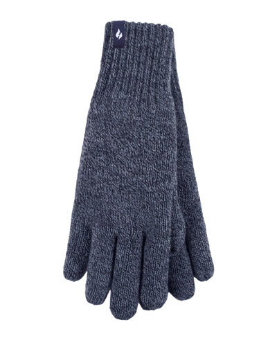 Heat Holders Men's Nevis Solid Flat Knit Gloves In Navy