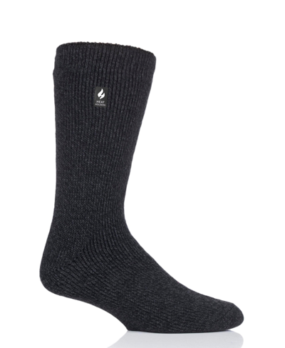 Heat Holders Men's Dunnock Twist Crew Sock In Black Gray