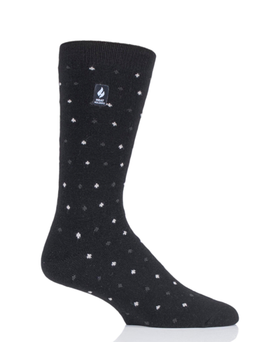 Heat Holders Men's Ultra Lite Shane Micro Pattern Crew Sock In Black