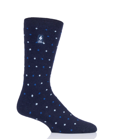 Heat Holders Men's Ultra Lite Shane Micro Pattern Crew Sock In Navy