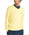 Nautica Men's Navtech Performance Classic-fit Soft V-neck Sweater In Ochre Beach Heather