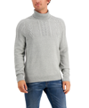 CLUB ROOM MEN'S CHUNKY CABLE KNIT TURTLENECK SWEATER, CREATED FOR MACY'S