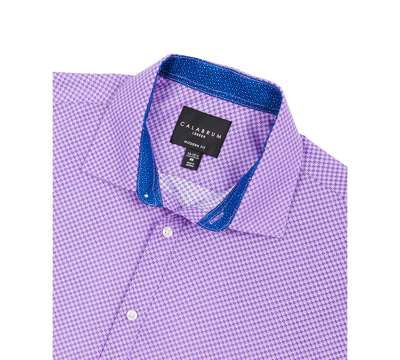 Calabrum Men's Men's Regular Fit Mini Neat Print Wrinkle Free Performance Dress Shirt In Lilac