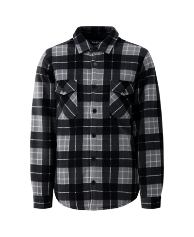 Heat Holders Men's Jax Long Sleeve Plaid Shirt Jacket In Gray Black