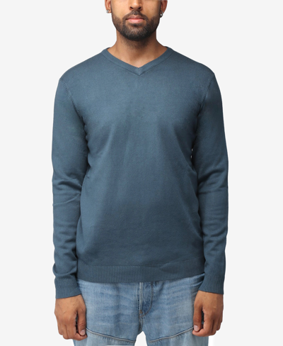 X-ray Men's Basic V-neck Pullover Midweight Sweater In Teal