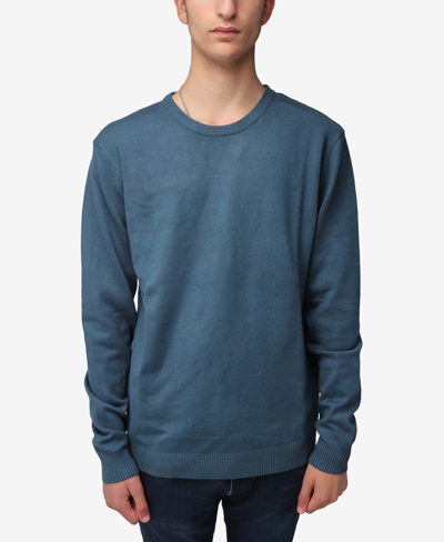 X-ray Men's Basic Crewneck Pullover Midweight Sweater In Blue