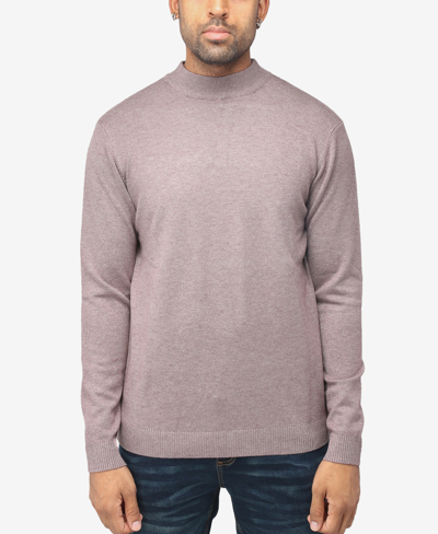 X-ray Men's Basice Mock Neck Midweight Pullover Sweater In Concrete