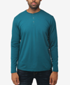 X-ray Long Sleeve Henley Shirt In Teal