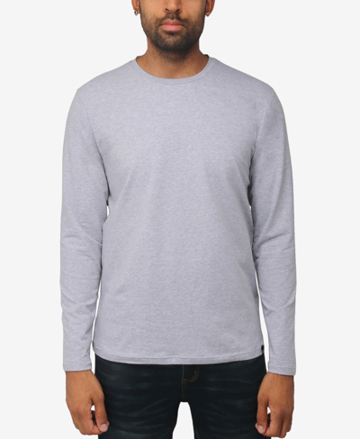 X-ray Men's Soft Stretch Crew Neck Long Sleeve T-shirt In Cloud Gray