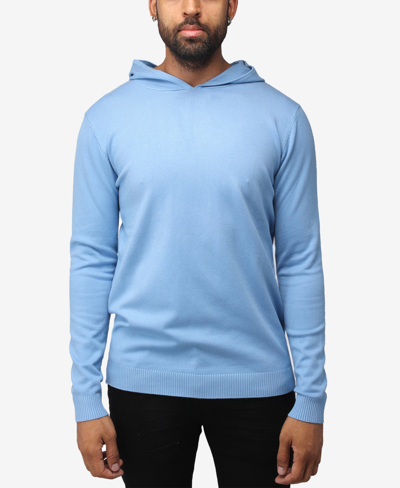X-ray Men's Basic Hooded Midweight Sweater In Blue
