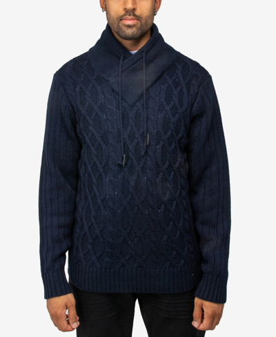 X-ray Men's Shawl Neck Knit Sweater In Navy