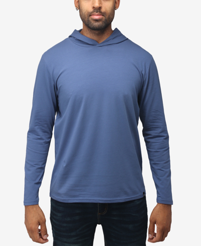 X-ray Men's Soft Stretch Long Sleeve Hoodie In Slate Blue