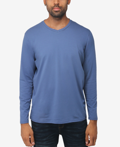 X-ray V-neck Long Sleeve T-shirt In Night Blue