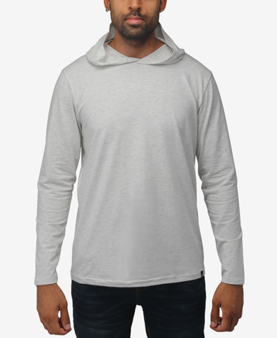 X-ray Men's Soft Stretch Long Sleeve Hoodie In Cloud Gray