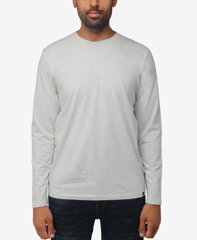 X-ray Men's Soft Stretch Crew Neck Long Sleeve T-shirt In Oatmeal
