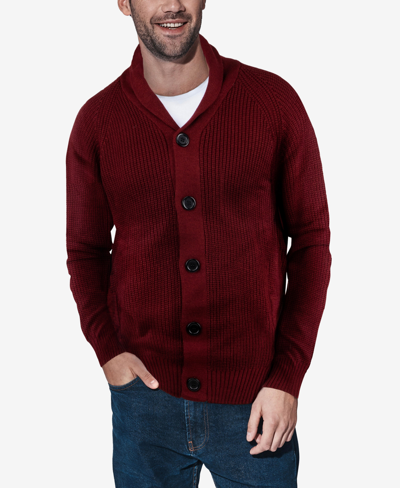 X-ray Shawl Collar Cardigan In Red