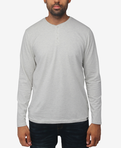 X-ray Men's Soft Stretch Henley Neck Long Sleeve T-shirt In Oatmeal