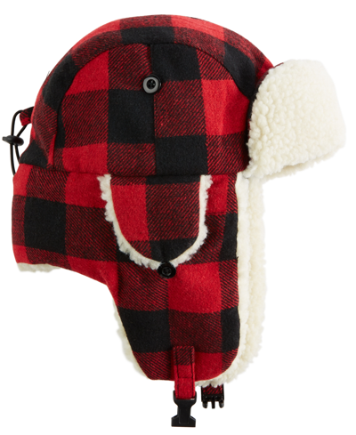 Stetson Men's Buffalo Plaid Fleece-lined Trapper Hat In Red