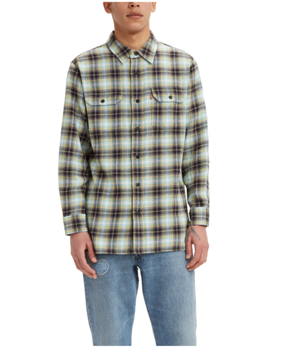 Levi's Men's Classic Worker Relaxed Fit Flannel Shirt In Warm Olive