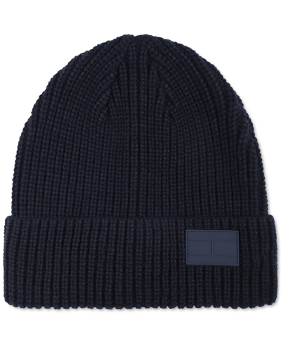 Tommy Hilfiger Men's Shaker Cuff Hat Beanie With Ghost Patch In Desert Sky
