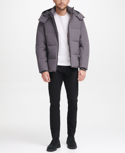 Cole Haan Men's Dry Hand Down With Detachable Hood Coat In Charcoal