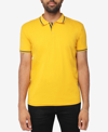 X-ray Pipe Trim Knit Polo In Honey Mustard/navy