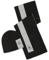 CALVIN KLEIN MEN'S SILICONE CK MONOGRAM LOGO SCARF & BEANIE HAT SET