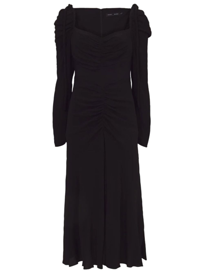 Proenza Schouler Ruched-detail Midi Dress In Black