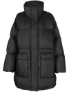 Stand Studio Edna Black Oversize Padded Coat In Black