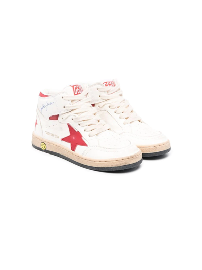 Golden Goose Kids' Sky-star High-top Sneakers In White