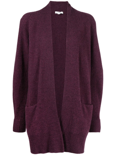 Vince Open-front Knit Cardigan In Plum Night