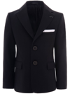 Moustache Peak-lapel Twill Blazer In Black