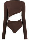 JACQUEMUS ASYMMETRIC CROPPED BODYSUIT