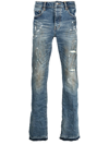 Purple Brand Paint-splatter Print Jeans In Blue