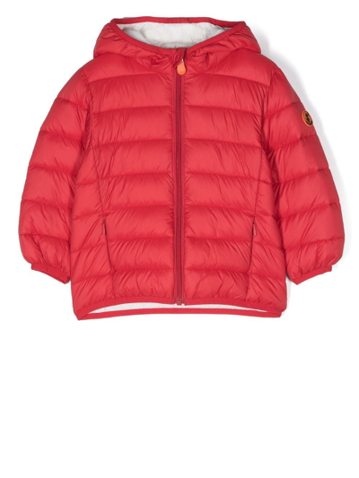 Save The Duck Babies' Hooded Padded Jacket In Red