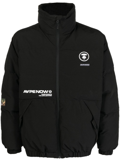 Aape By A Bathing Ape Logo-patch Padded Jacket In Black
