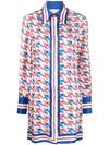 Casablanca Aviation Houndstooth Print Tunic In Blue