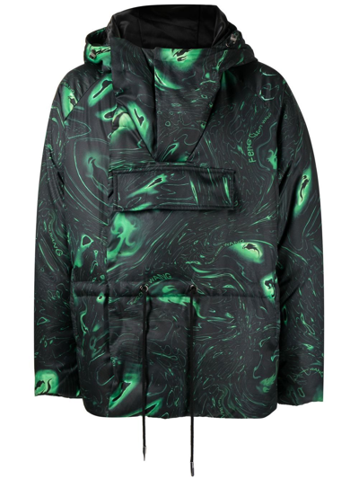 Feng Chen Wang Graphic-print Padded Jacket In Black