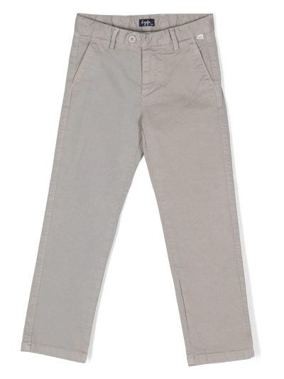 Il Gufo Kids' Cotton Straight-leg Trousers In Grey