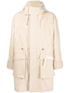 JACQUEMUS EMBROIDERED-LOGO ZIP-FASTENING COAT