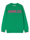 Mc2 Saint Barth Embroidered Slogan Wool Hoodie In Green