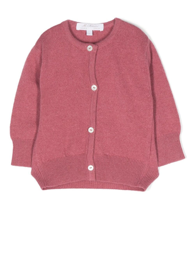 Mariella Ferrari Babies' Fine-knit Cardigan In Pink