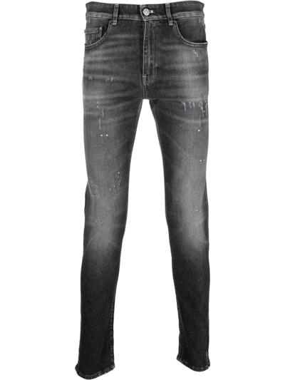 Pt Torino Distressed Slim-fit Jeans In Grey