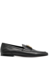 Dolce & Gabbana Leather Ariosto Slippers Loafers In Black