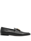 Dolce & Gabbana Logo Plaque Calf Leather Loafers In Black